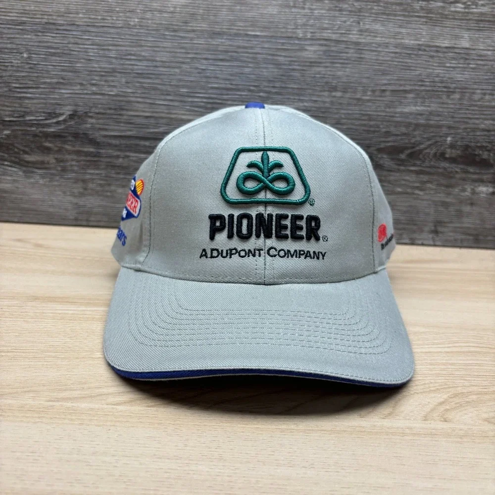 Pioneer Seed Hat Cap Strap Back Gray DuPont Agriculture Farm Promo Embroidered